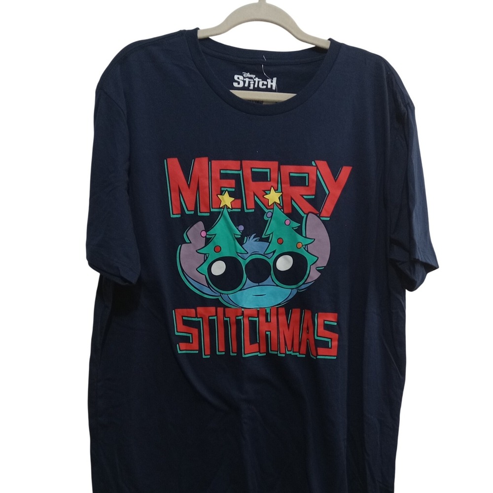 Disney Stitch Size XL Merry Stitchmas Graphic Tee Holiday Christmas S.S. T-Shirt
